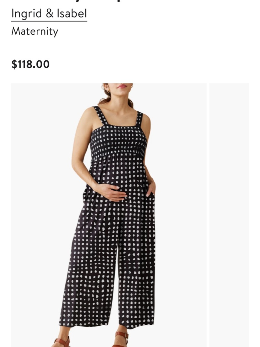 Ingrid & Isabel Black and White Polka Dot Maternity Jumpsuit